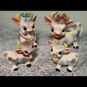 NIB- Vintage Four Piece Purple Cow Breakfast Set- Ross Products- Japan